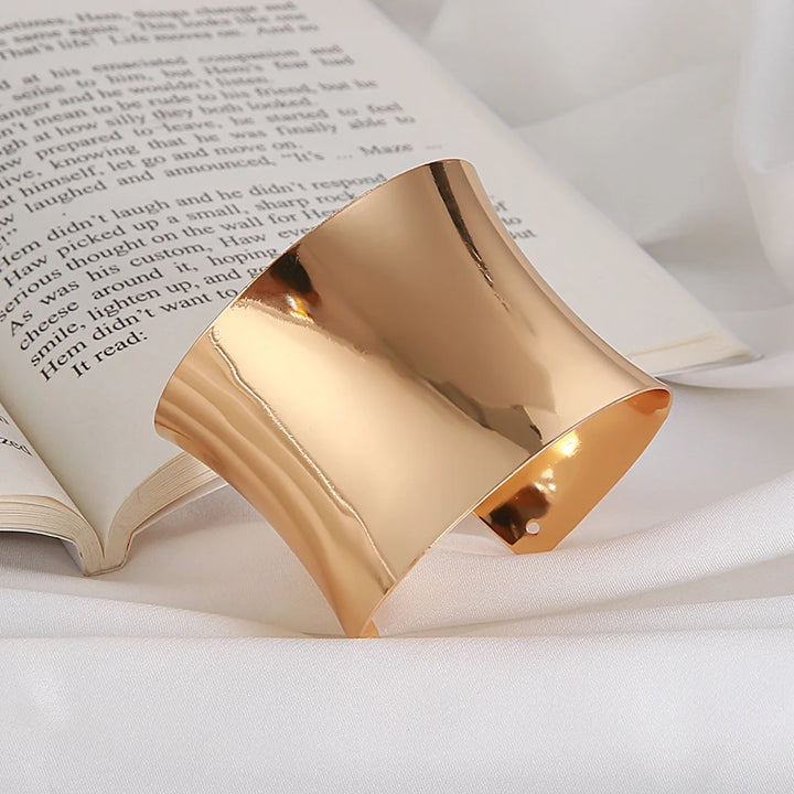 Boho Wide Line Open Cuff Bracelet