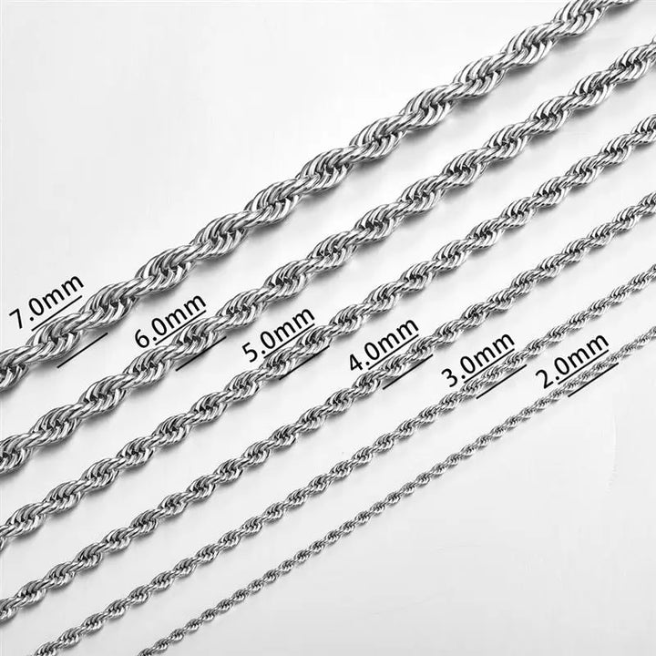 Stainless Steel Rope Chain Necklace