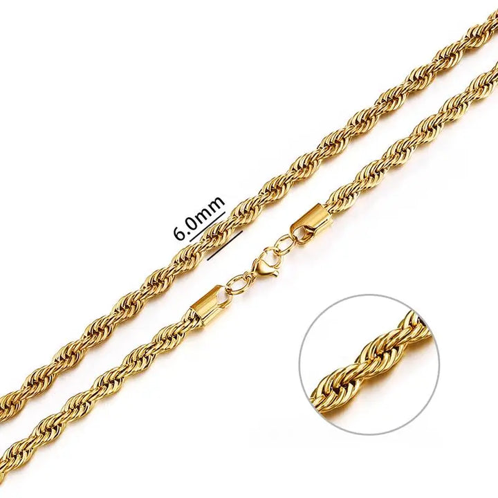 Stainless Steel Rope Chain Necklace