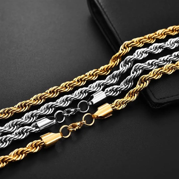 Stainless Steel Rope Chain Necklace