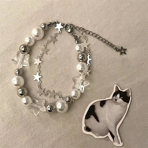 Pentagram Pearl Beaded Bracelet