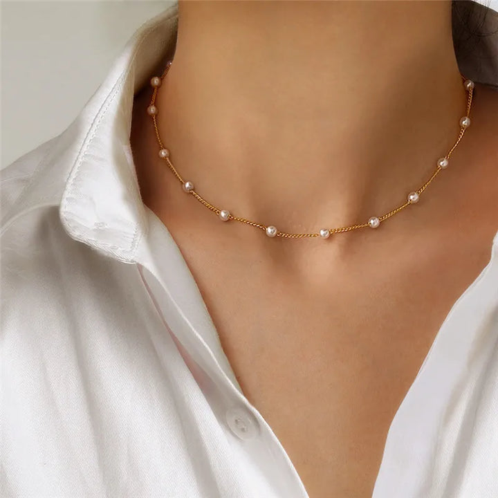 Neck Chain Kpop Pearl Choker