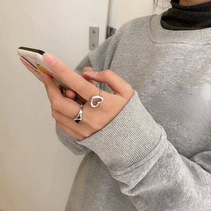Simple Vintage Heart Rings